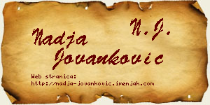 Nadja Jovanković vizit kartica